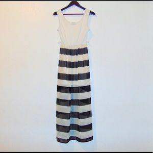 Black and White Striped Maxi Dress